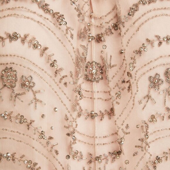 Valentino Runway Beaded Halter Jumpsuit – Blush Nude Couture Elegance – Size 6 - Picture 6 of 16